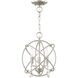 Aria 3 Light 12 inch Brushed Nickel Convertible Mini Chandelier/Ceiling Mount Ceiling Light