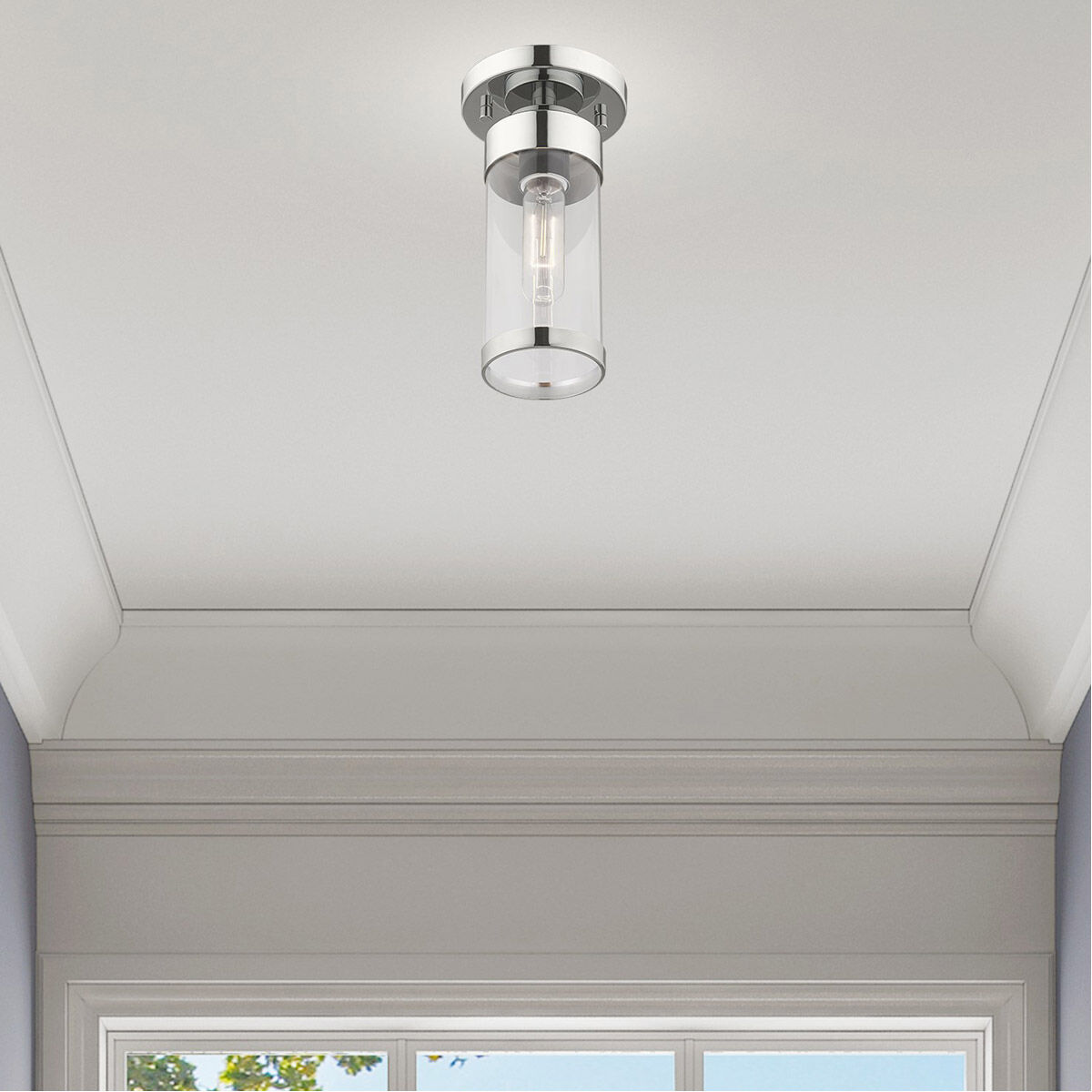 Hillcrest 1 Light 5 inch Polished Chrome Semi-Flush Mount Ceiling Light