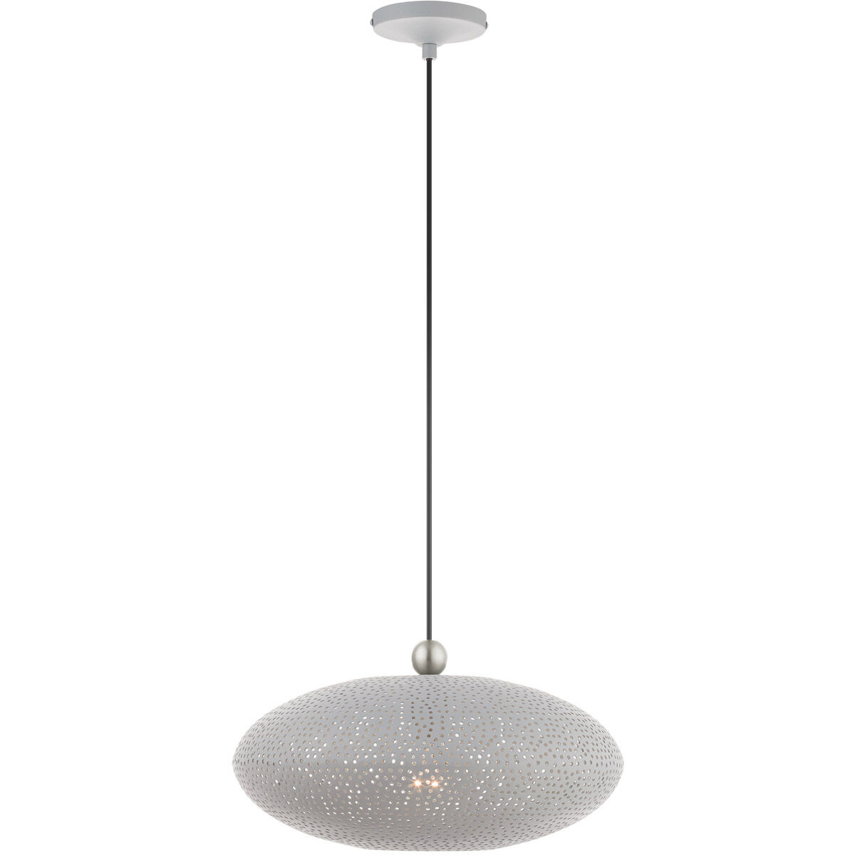 Dublin 1 Light 16 inch Nordic Gray with Brushed Nickel Accents Pendant Ceiling Light