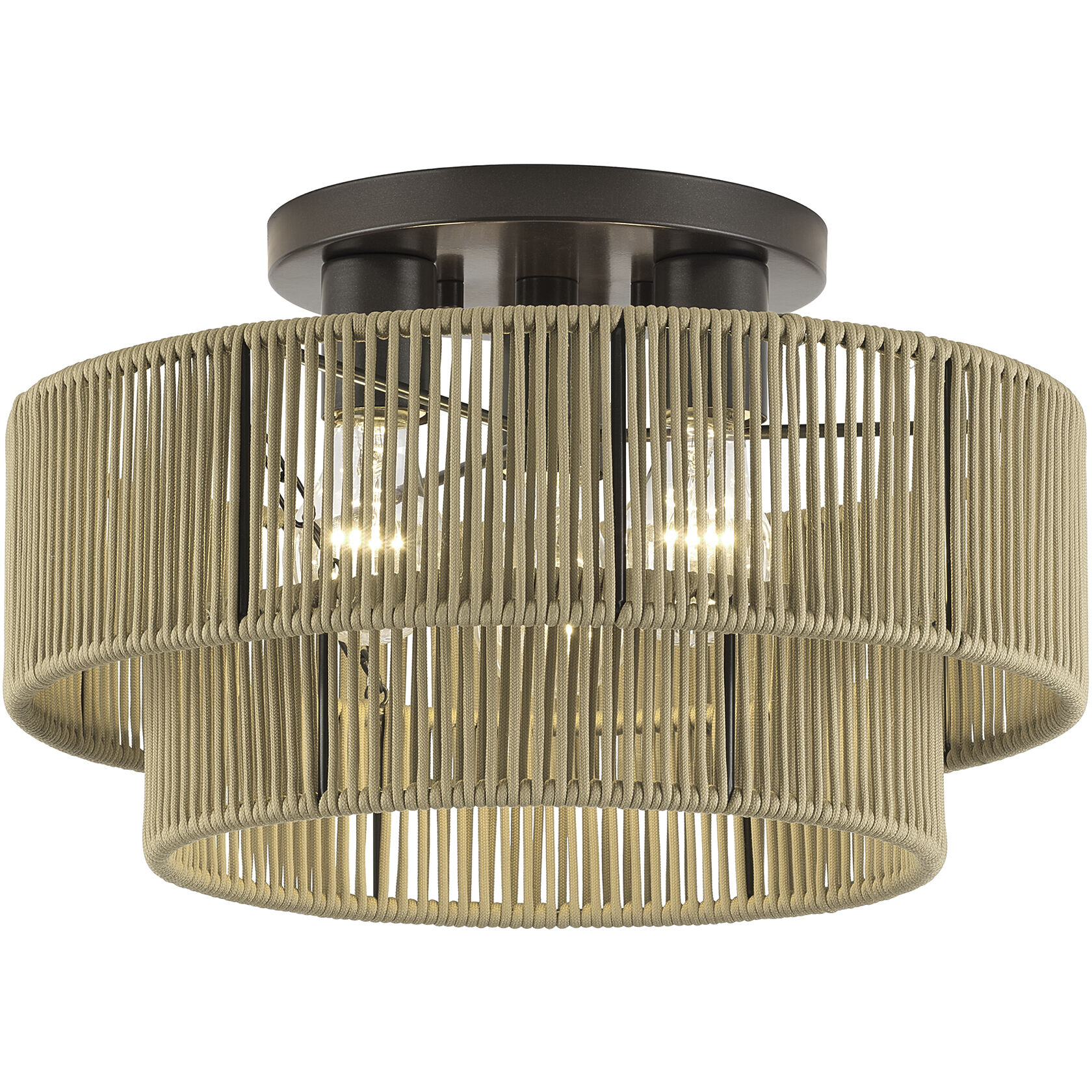 Acordia 3 Light 15 inch English Bronze Semi Flush Mount Ceiling Light, Large