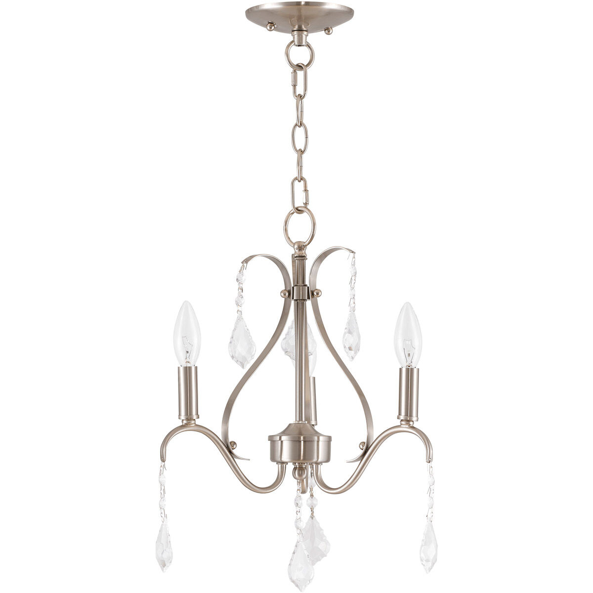 Caterina 3 Light 13 inch Brushed Nickel Mini Chandelier Ceiling Light