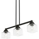 Aragon 3 Light 30 inch Black Linear Chandelier Ceiling Light