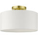Meridian 1 Light 13 inch Satin Brass Semi Flush Ceiling Light
