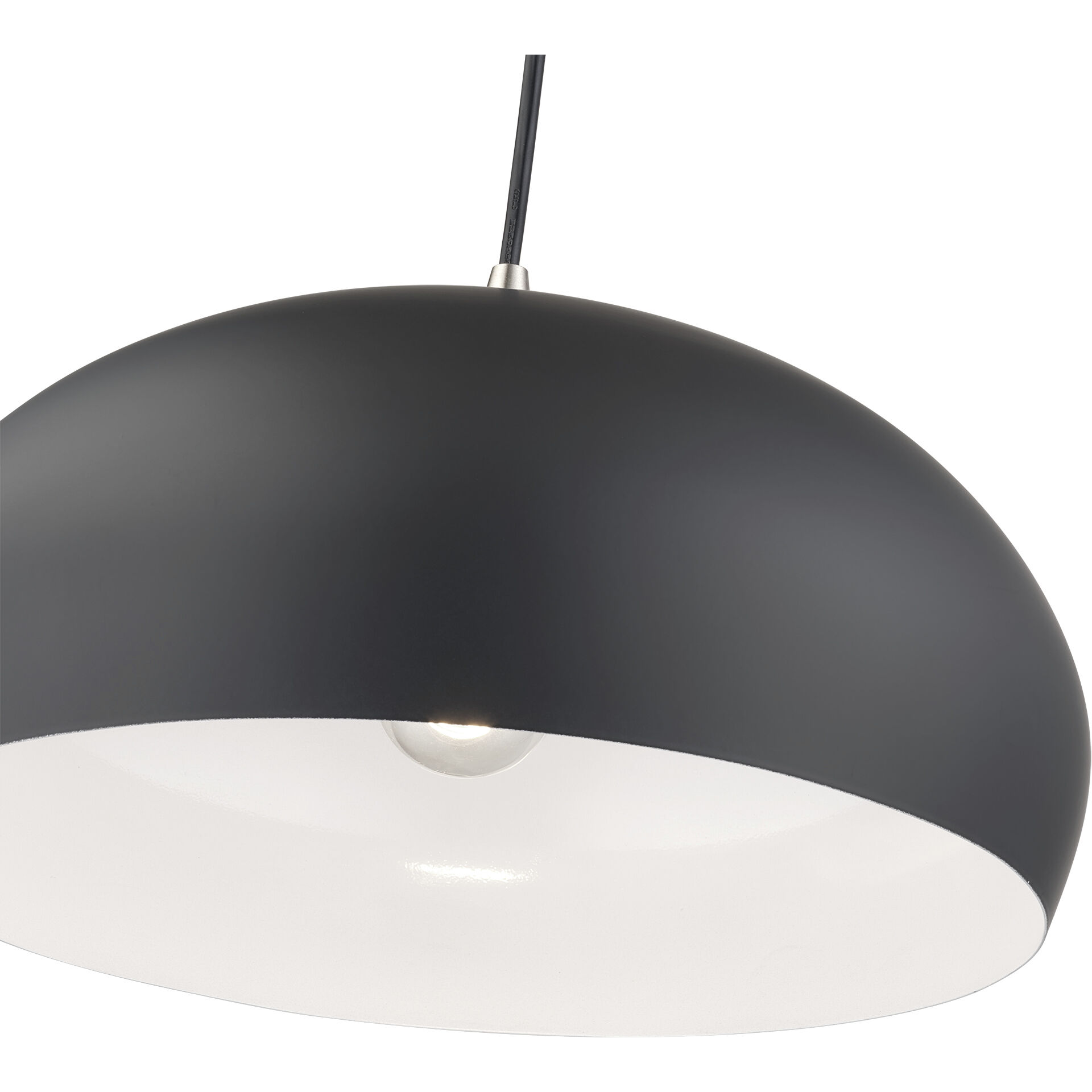 Domma 1 Light 14 inch Black with Brushed Nickel Accents Pendant Ceiling Light