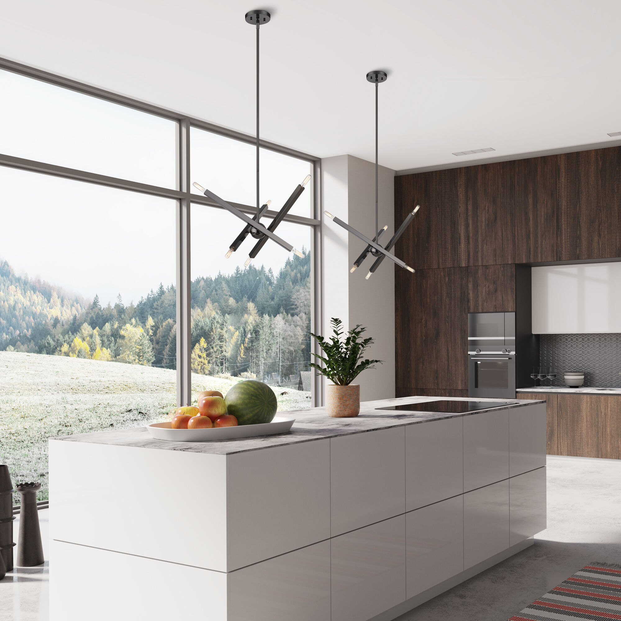 Monaco 6 Light 18 inch Black Chrome Chandelier Ceiling Light