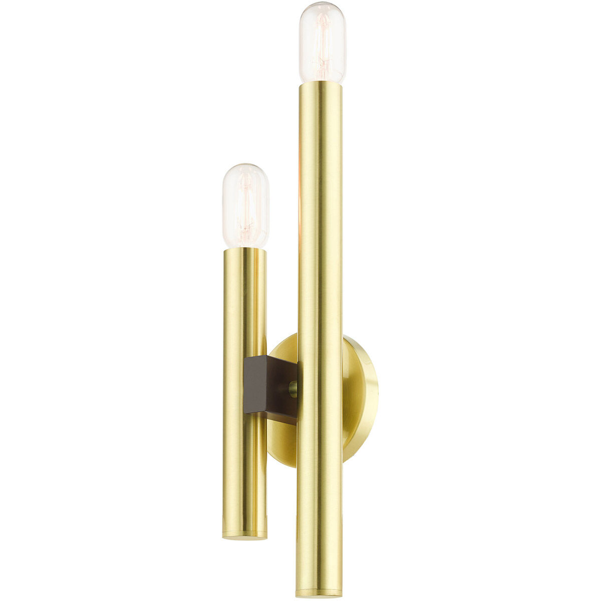 Helsinki 2 Light 5 inch Satin Brass ADA ADA Double Sconce Wall Light