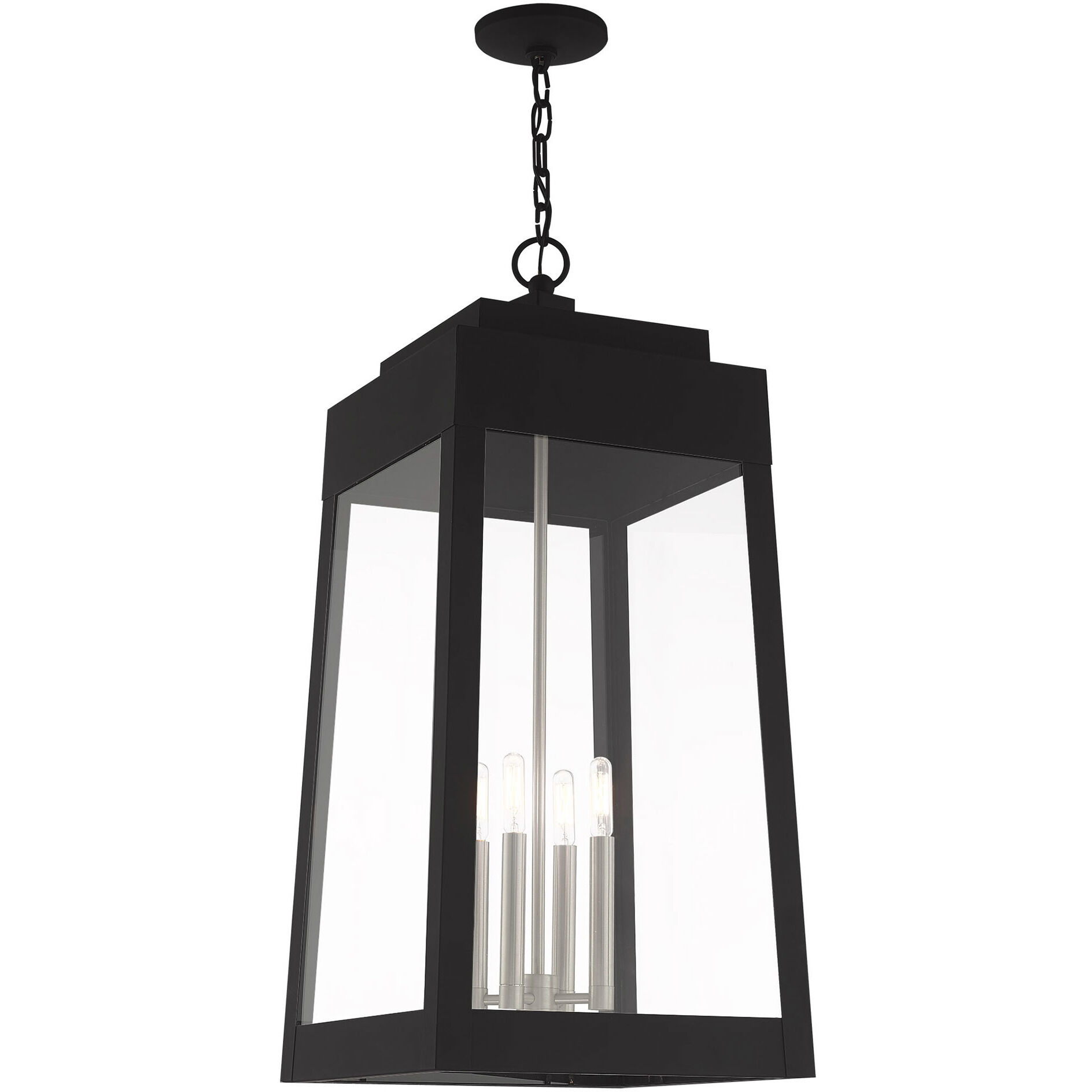 Oslo 4 Light 14 inch Black Outdoor Pendant Lantern