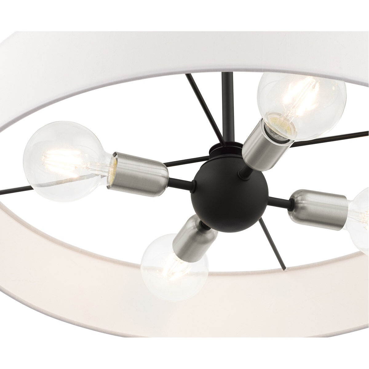 Venlo 4 Light 22 inch Black with Brushed Nickel Accents Pendant Ceiling Light