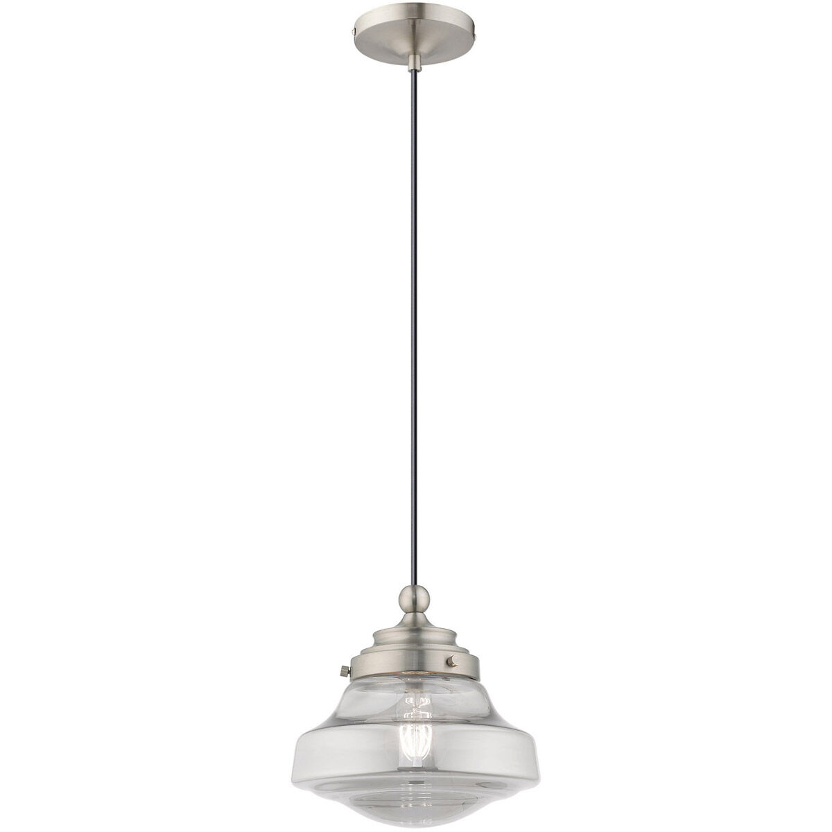 Art Glass 1 Light 9 inch Brushed Nickel Mini Pendant Ceiling Light