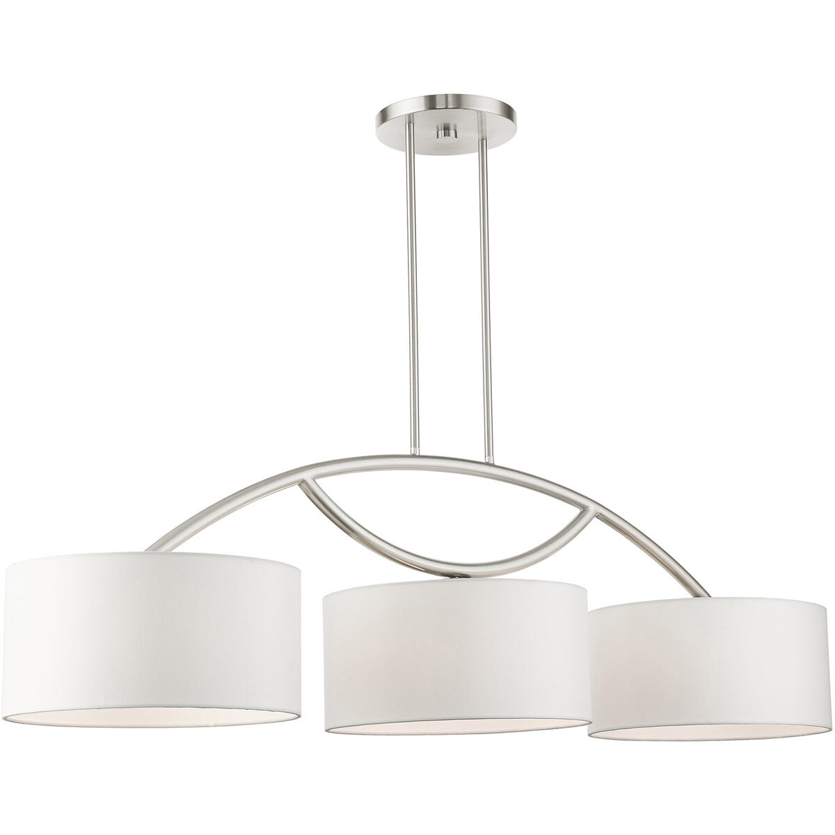 Meridian 3 Light 51 inch Brushed Nickel Linear Chandelier Ceiling Light