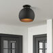 Piedmont 1 Light 10 inch Black with Brushed Nickel Accents Semi-Flush Mount Ceiling Light