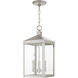 Nyack 3 Light 8.25 inch Brushed Nickel Outdoor Pendant Lantern