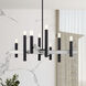 Helsinki 8 Light 38 inch Black with Brushed Nickel Accents Chandelier Ceiling Light