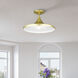 Waldorf 1 Light 14 inch Soft Gold with Polished Brass Accents Semi-Flush Ceiling Light