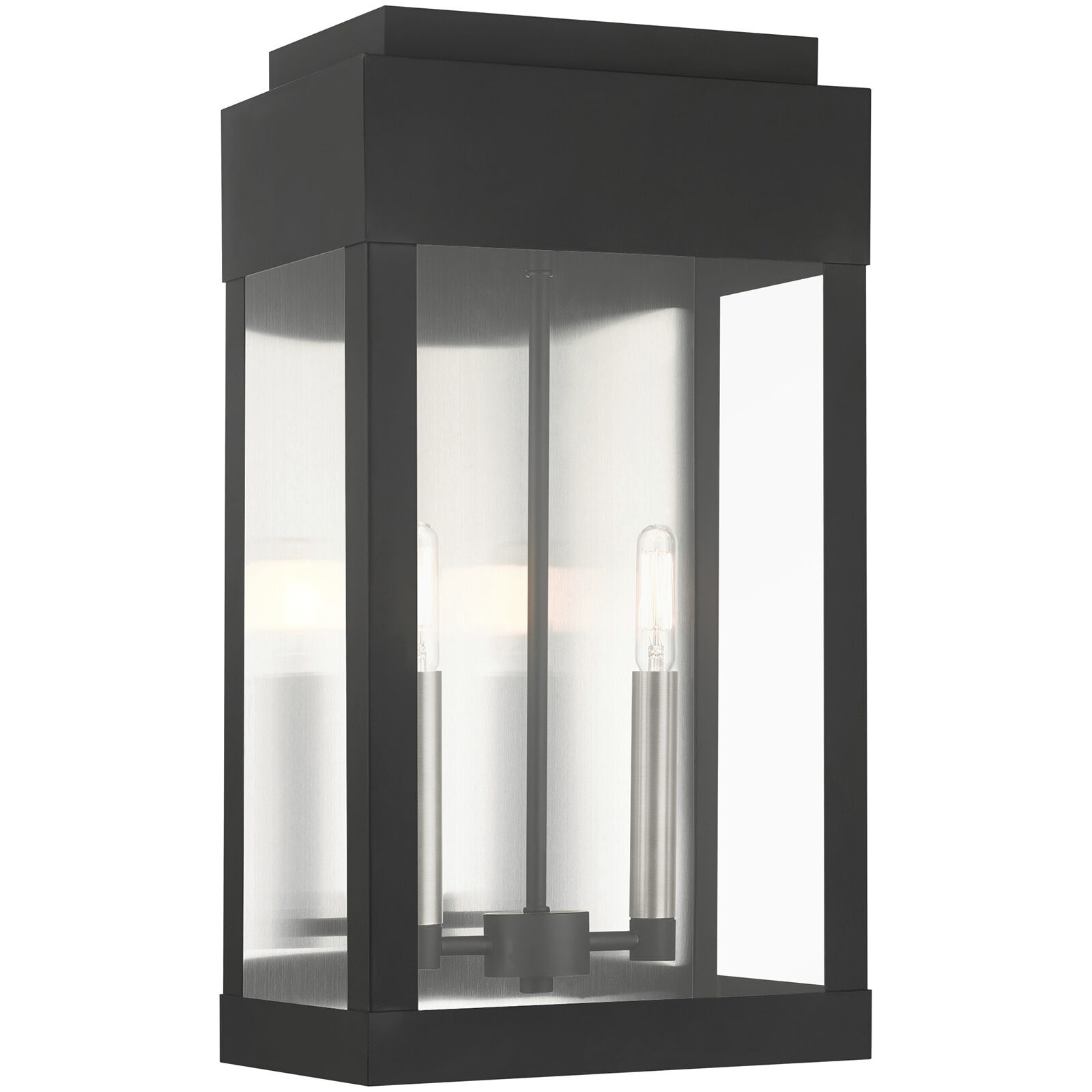 York 2 Light 19 inch Black Outdoor Wall Lantern