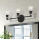 Lansdale 3 Light 20 inch Black with Brushed Nickel Accents Vanity Sconce Wall Light