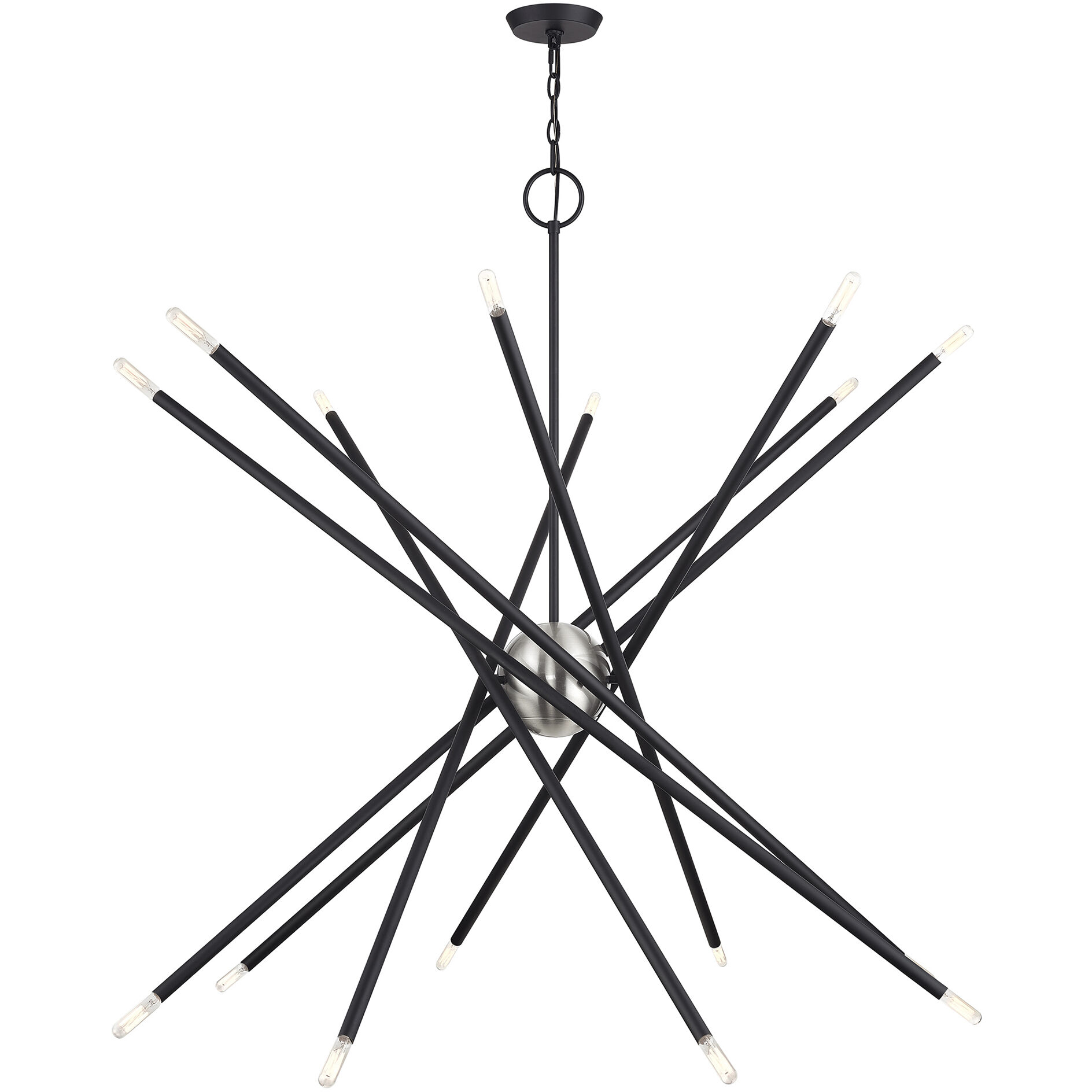 Soho 16 Light 50 inch Black Foyer Chandelier Ceiling Light