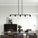 Aragon 5 Light 42 inch Black Linear Chandelier Ceiling Light