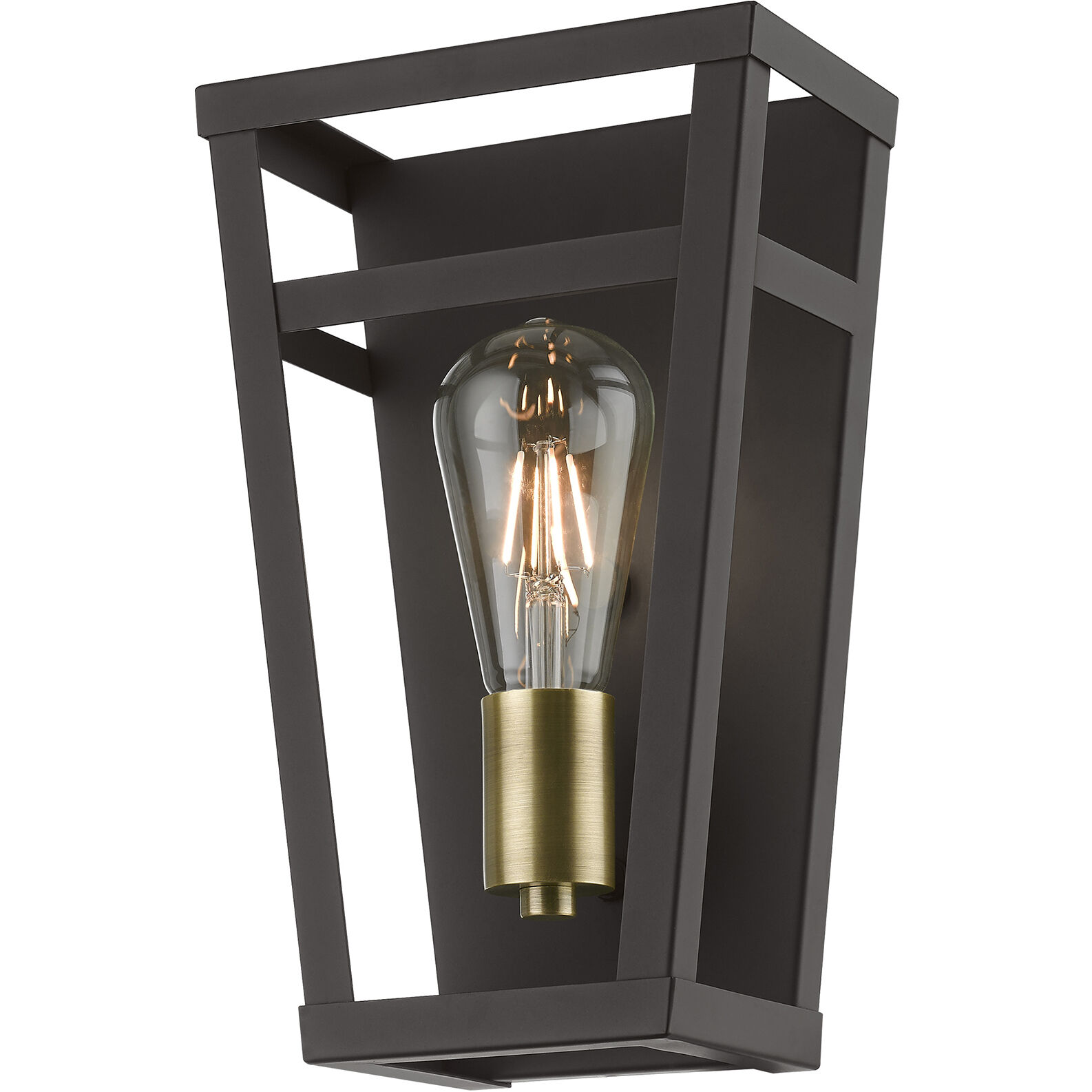 Schofield 1 Light 7 inch Bronze with Antique Brass Accents ADA Sconce Wall Light