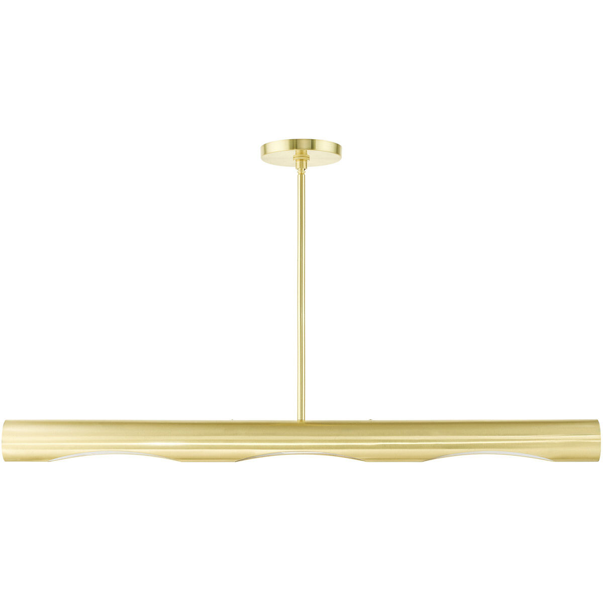 Novato 3 Light 42 inch Satin Brass Linear Chandelier Ceiling Light