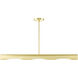 Novato 3 Light 42 inch Satin Brass Linear Chandelier Ceiling Light