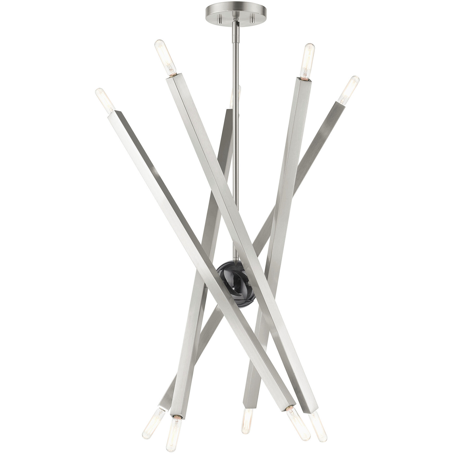 Monaco 10 Light 32 inch Brushed Nickel Chandelier Ceiling Light