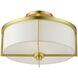 Wesley 2 Light 13 inch Satin Brass Semi Flush Ceiling Light
