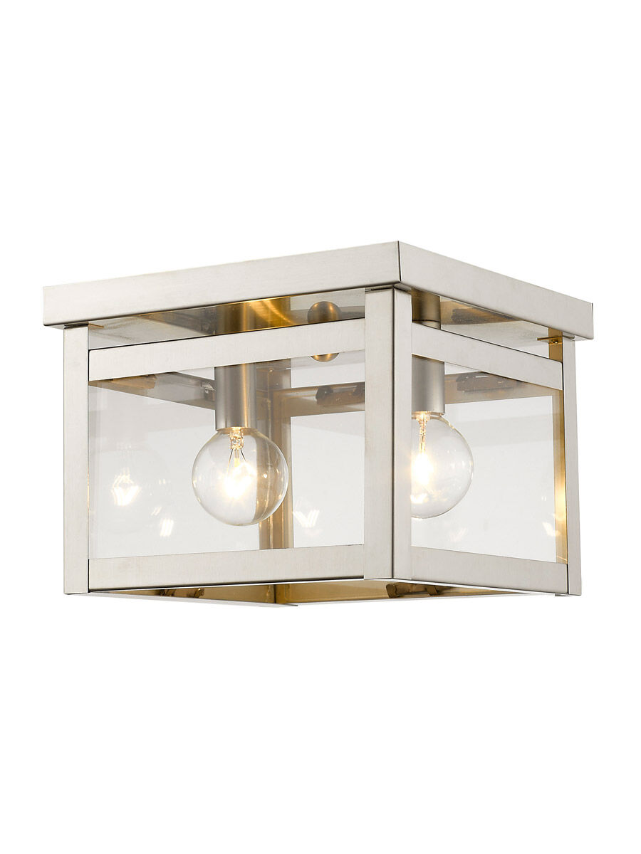 Milford 2 Light 8 inch Brushed Nickel Flush Mount Ceiling Light