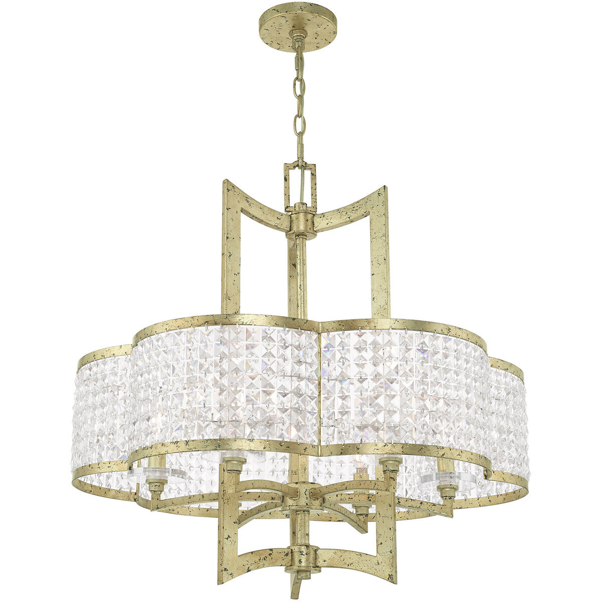 Grammercy 6 Light 26 inch Hand Applied Winter Gold Chandelier Ceiling Light