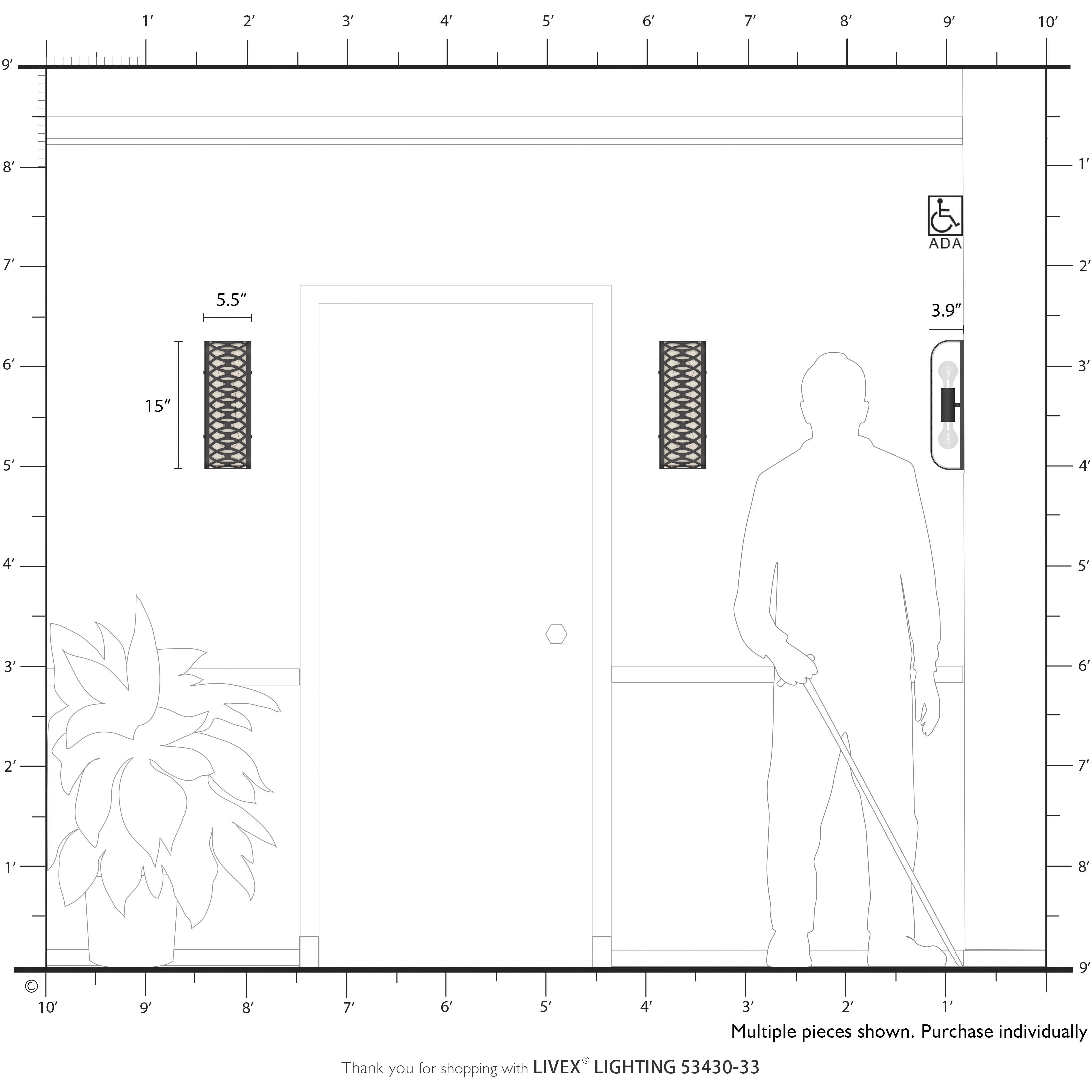Vistaview 2 Light 15 inch Soft Gold ADA Wall Sconce Wall Light