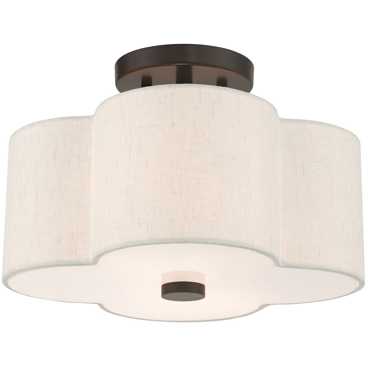 Solstice 2 Light 13 inch English Bronze Semi Flush Ceiling Light