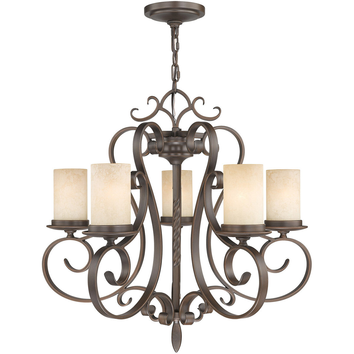 Millburn Manor 5 Light 26 inch Imperial Bronze Chandelier Ceiling Light