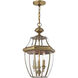 Monterey 3 Light 13 inch Antique Brass Outdoor Pendant Lantern