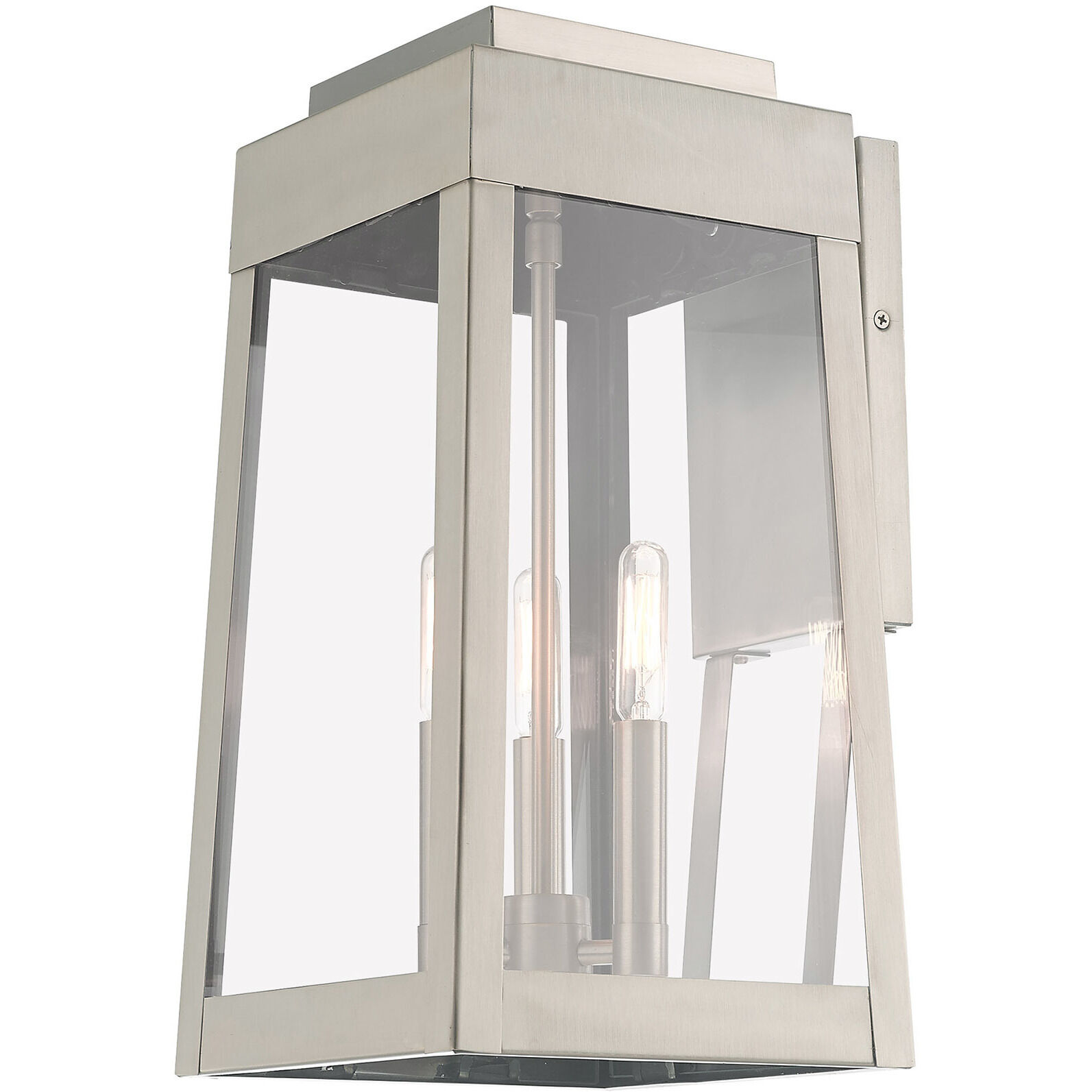 Oslo 3 Light 16 inch Brushed Nickel Outdoor Wall Lantern