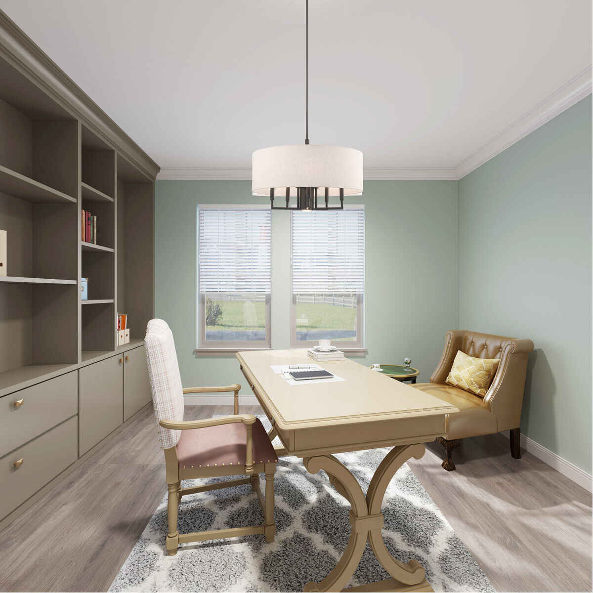 Meridian 6 Light 24 inch English Bronze Pendant Chandelier Ceiling Light