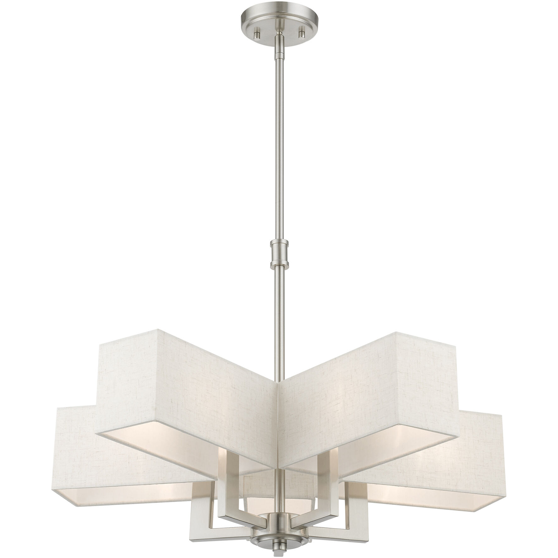 Rubix 5 Light 26 inch Brushed Nickel Chandelier Ceiling Light