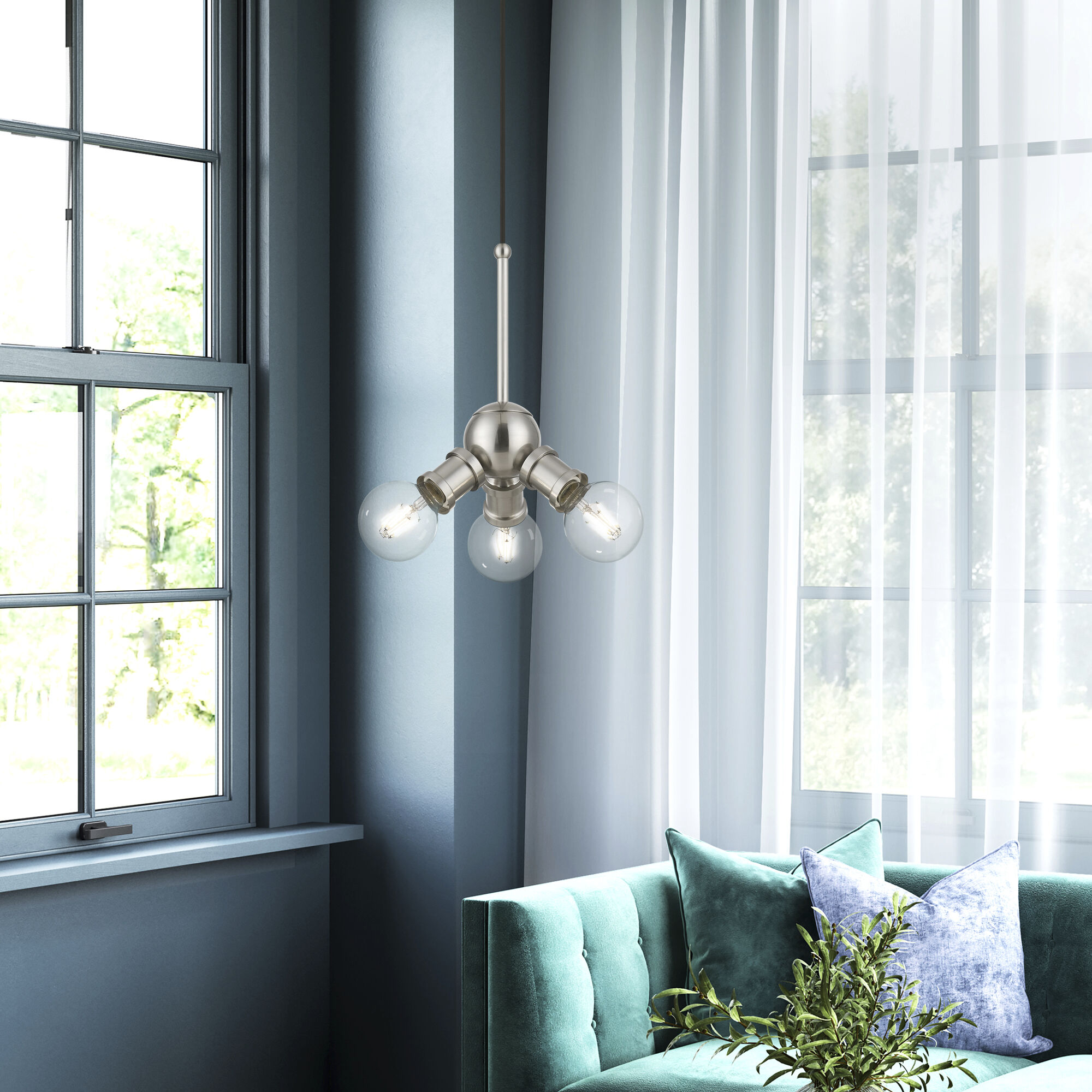 Lansdale 3 Light 7 inch Brushed Nickel Pendant Ceiling Light