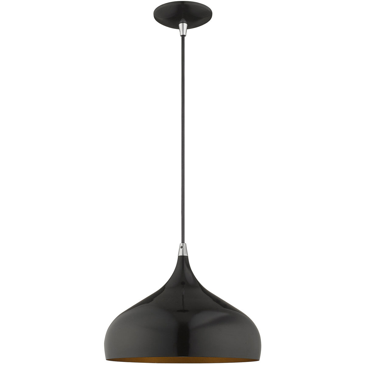 Allison 1 Light 12 inch Shiny Black Mini Pendant Ceiling Light