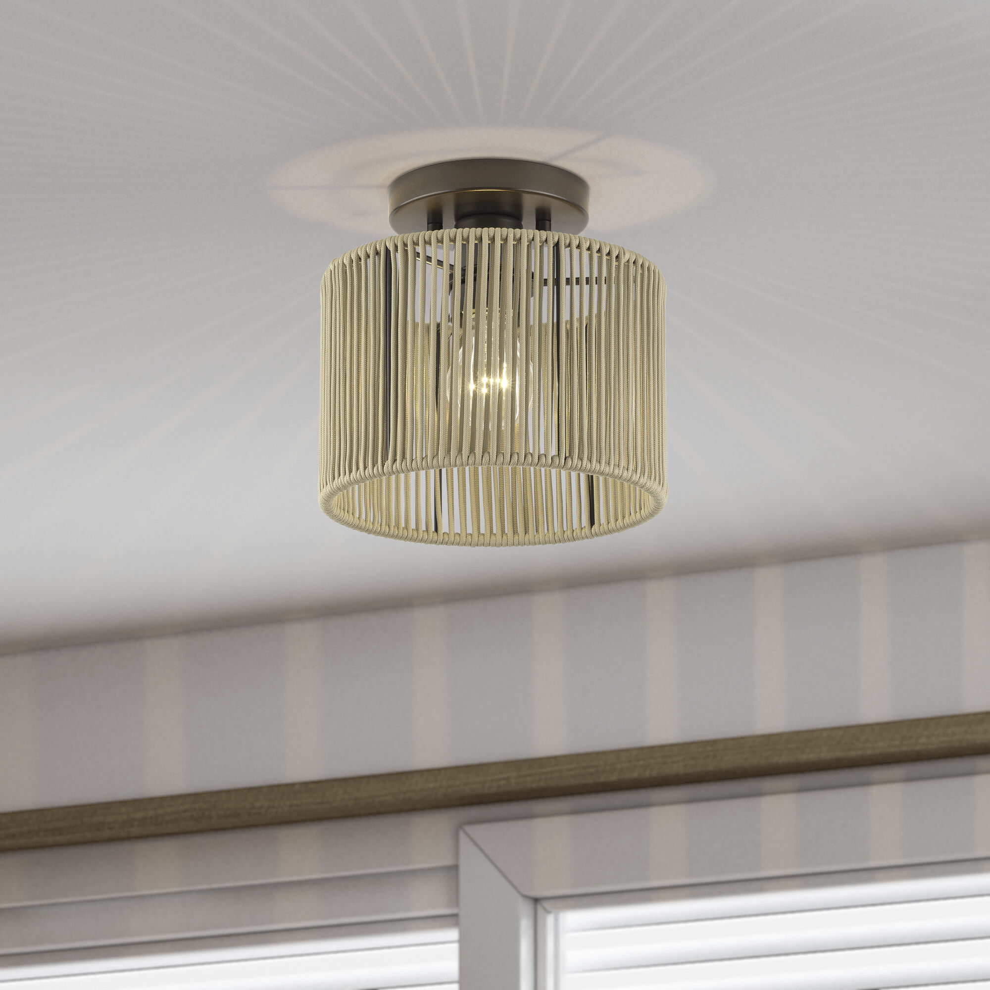 Acordia 1 Light 8.5 inch English Bronze Semi Flush Mount Ceiling Light, Small