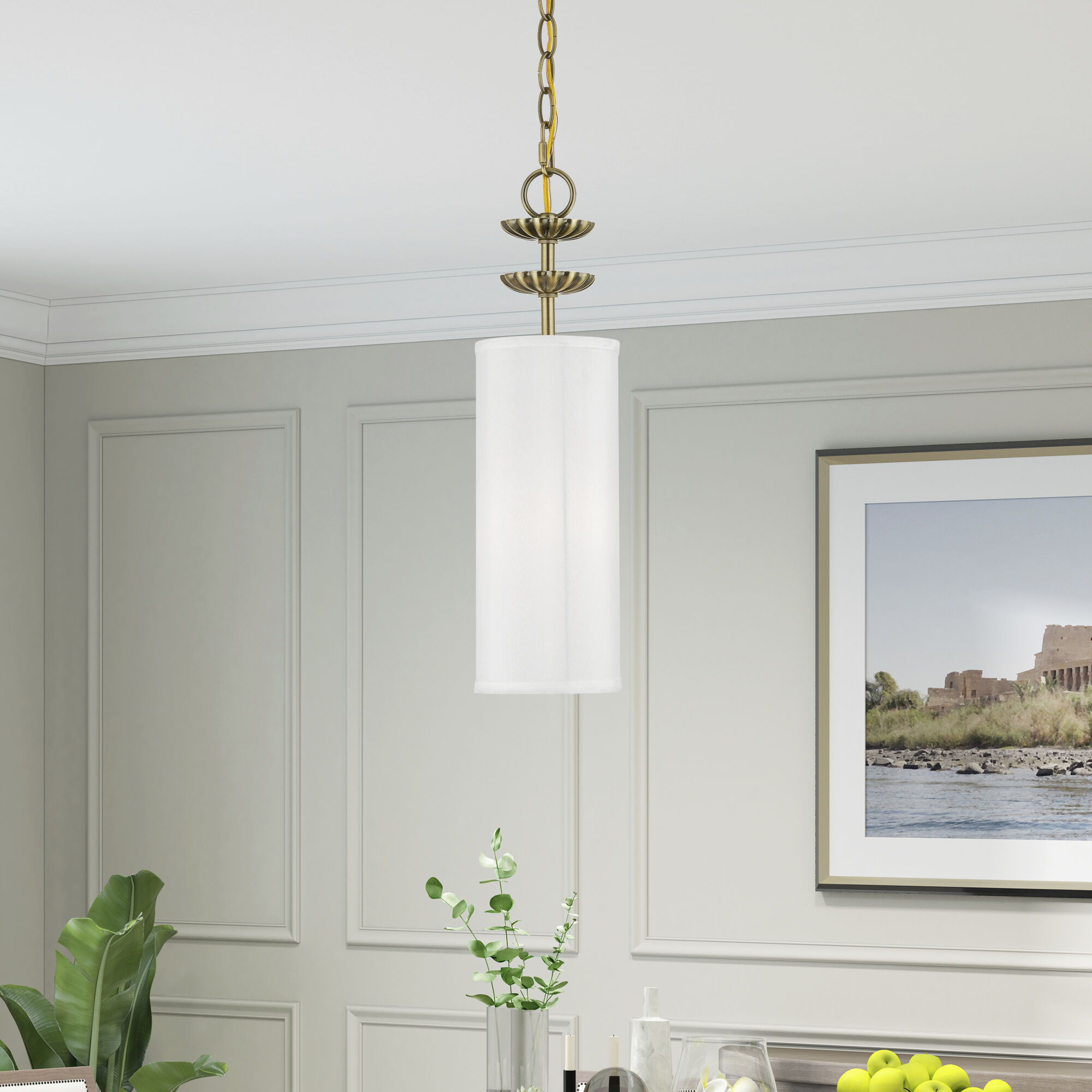 Brookdale 1 Light 5 inch Antique Brass Mini Pendant Ceiling Light