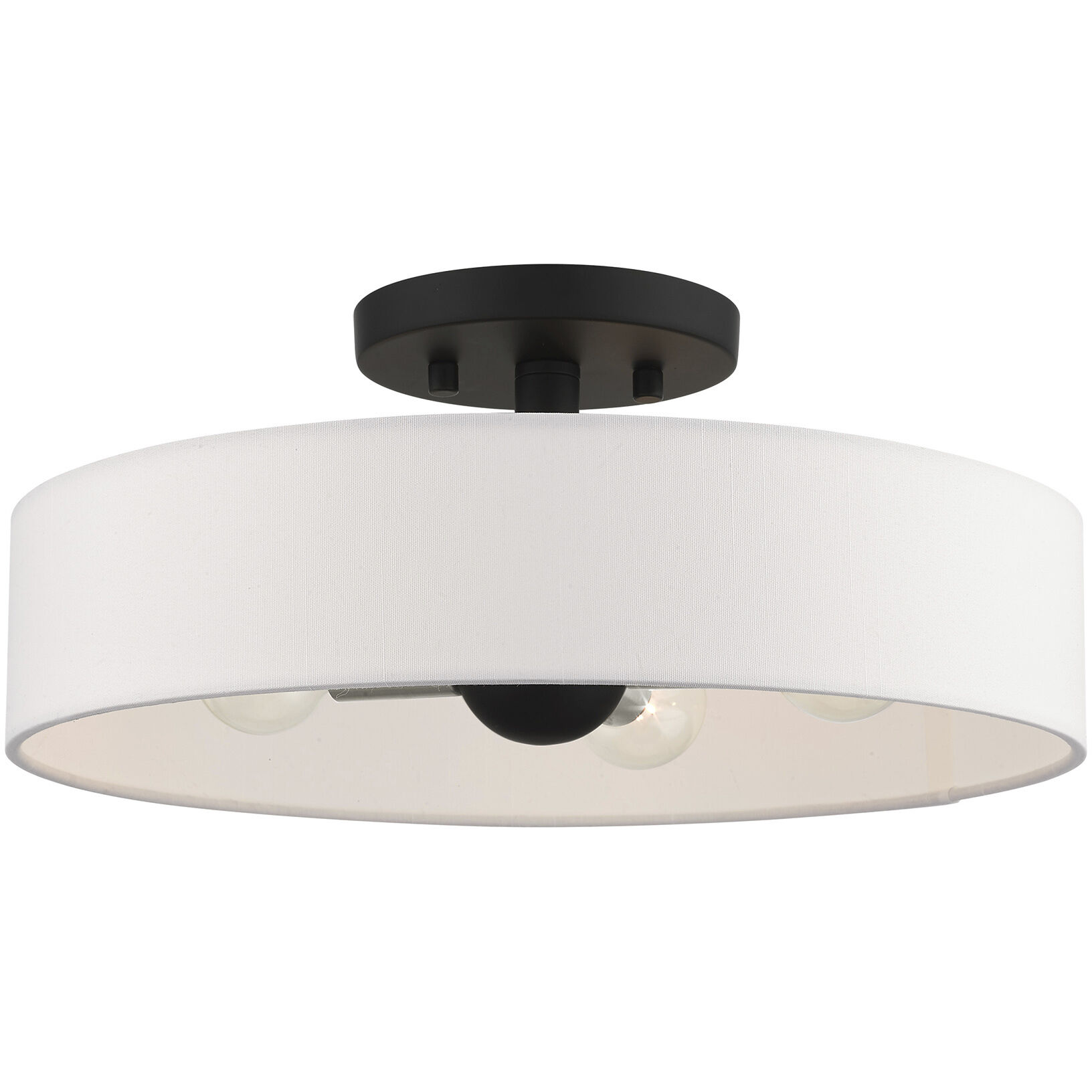 Venlo 4 Light 14 inch Black with Brushed Nickel Accents Semi Flush Ceiling Light
