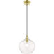 Aldrich 1 Light 10 inch Satin Brass with Polished Brass Accent Pendant Ceiling Light