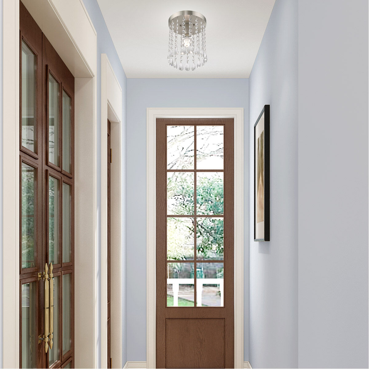 Elizabeth 1 Light 8 inch Brushed Nickel Flush Mount Ceiling Light