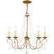 Pennington 5 Light 25 inch Antique Gold Leaf Chandelier Ceiling Light