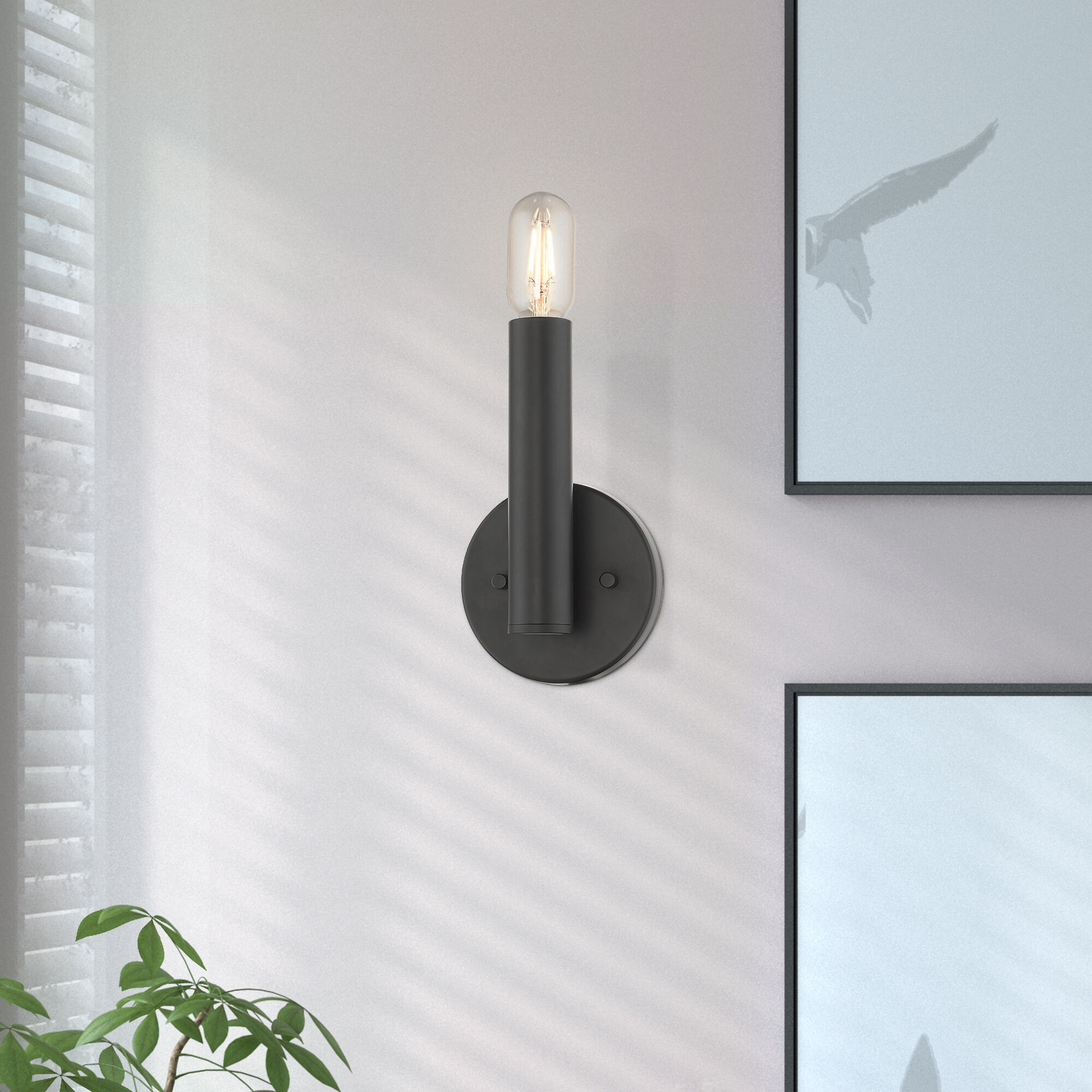 Copenhagen 1 Light 5.13 inch Black ADA Wall Sconce Wall Light, Single
