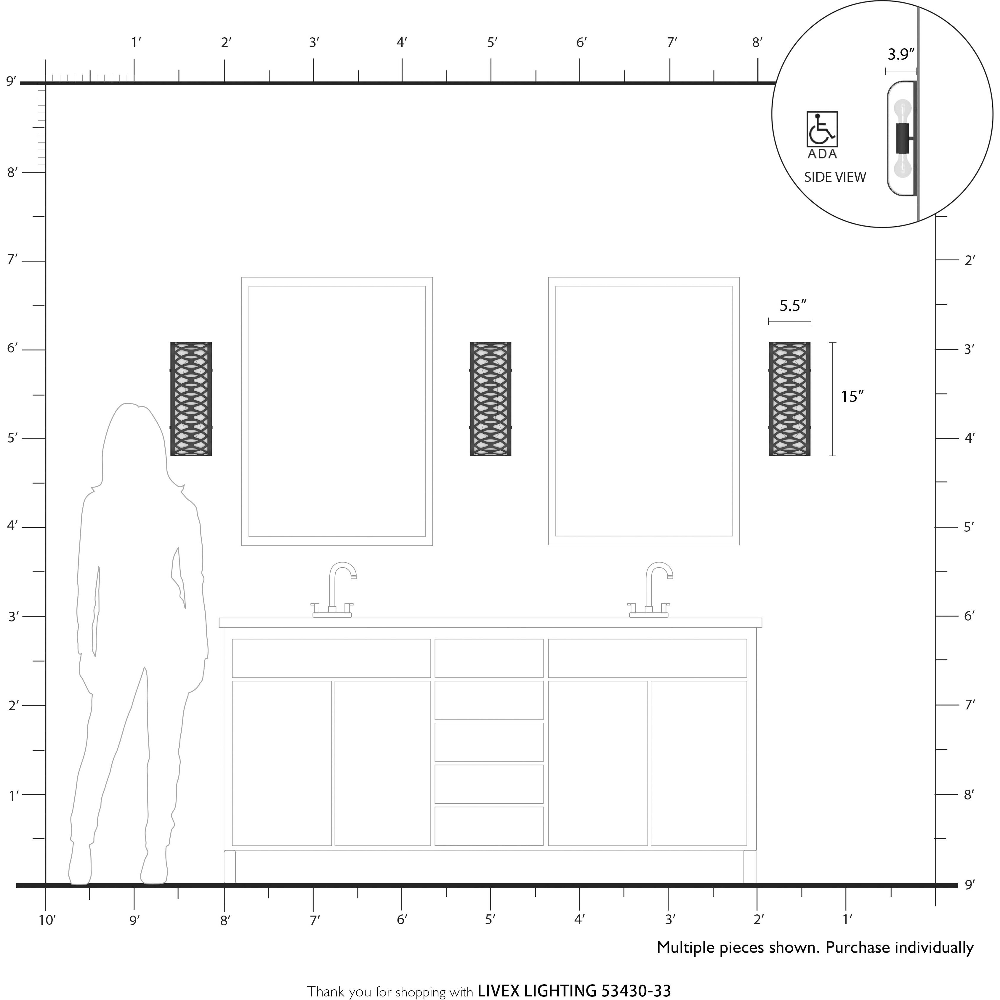 Vistaview 2 Light 15 inch Soft Gold ADA Wall Sconce Wall Light