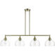 Glendon 4 Light 8.25 inch Antique Brass Large Linear Chandelier Ceiling Light