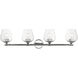Willow 4 Light 35.5 inch Polished Chrome Vanity Sconce Wall Light