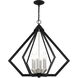 Prism 6 Light 26 inch Black with Brushed Nickel Cluster Chandelier Ceiling Light