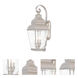 Exeter 3 Light 28 inch Brushed Nickel Outdoor Wall Lantern